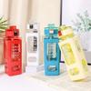 Square Plastic Water Bottle With Handle, Modern Simple Style, Portable Sports Bottle With Straw, 700ml