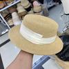 Французская Элегантная Шляпа Женская Летняя Солнцезащитная С Плоской Вершиной Топ Топшляпа Универсальная Защита от УФ Трендовая Маска для Лица Соломенная Шляпа