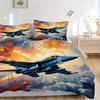 3pcs Jet Fighter Soft and Comfortable Breathability, Bedding Set, Machine Washable, Suitable for All Seasons113