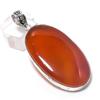Natural Carnelian Gemstone 925 Sterling Silver Jewelry Pendant 2.44" e3D27