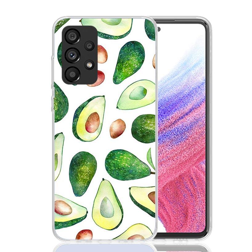 Cartoon Fruit Avocado Phone Case For Samsung Galaxy A13 A14 A15 A16 A53 A54 A55 A56 A33 A34 A35 A36 A23 A24 A25 A26 A05S A04S A1