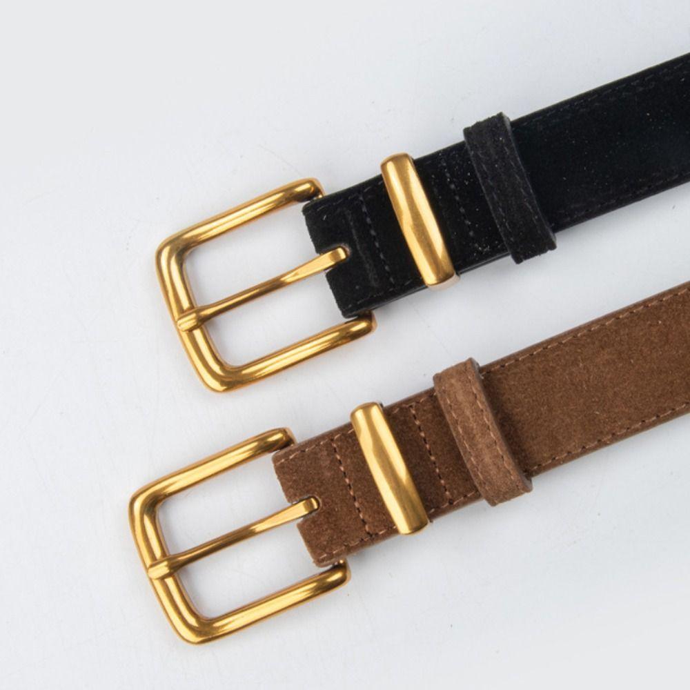 Роскошный дизайн Матовая коровья кожа Ремень Повседневный с пряжкой-штифтом Пояс Модные ремни для брюк и платьев Подарки