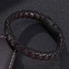 Punk Jewelry Mens Charm Braided Leather Bracelet Cuff Bracelet Stainless Steel Clasp Bangle Fashion Wristband