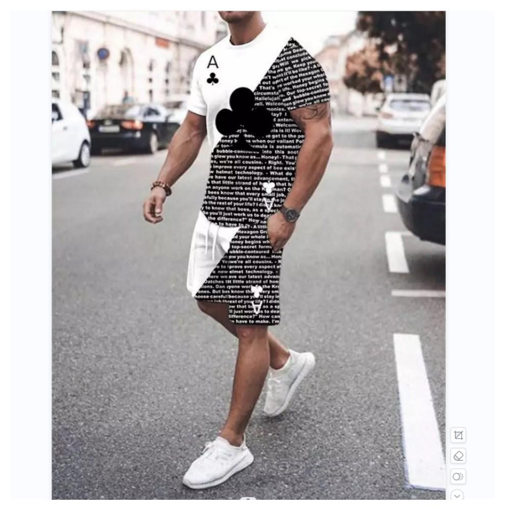 Покерные комплекты, мужские шорты с 3D принтом, мужская одежда, футболка для мужчин, комплект брюк, спортивный мужской спортивный костюм для бега, мужской костюм для бега