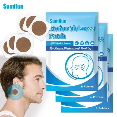 Sumifun 6 шт./пакет против укачивания пластырь для облегчения тошноты, рвоты, наклейки на пупок, травяной пластырь для головокружения