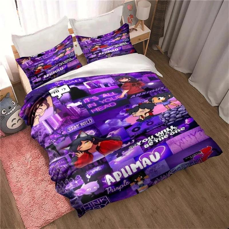 3D Print Bedding Collection Duvetcover Collection Single Double King Size Kawaii Cartoon Aphmau Adult Boys Bedroom Duvet Cover And Pillow Case