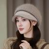 Women Winter Hat Plush Fur Lined Keep Warm Beanie Fashion Rabbit Fur Knitted Hats for Woman Outdoor Coldproof Cap