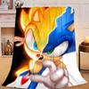 1PC hedgehog Speed Lightning Leap Flannel Blanket Gift, Suitable for Both Men And Women, Soft Ideal for Beds And Sofa, Birthday Or Christmas Gift