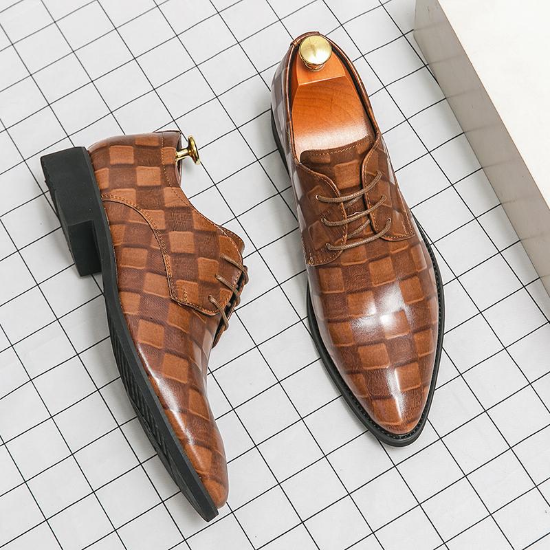 Элегантные мужские повседневные туфли, новые модные брендовые классические повседневные кожаные туфли, горячая распродажа, деловая обувь, мужские туфли-оксфорды на шнуровке