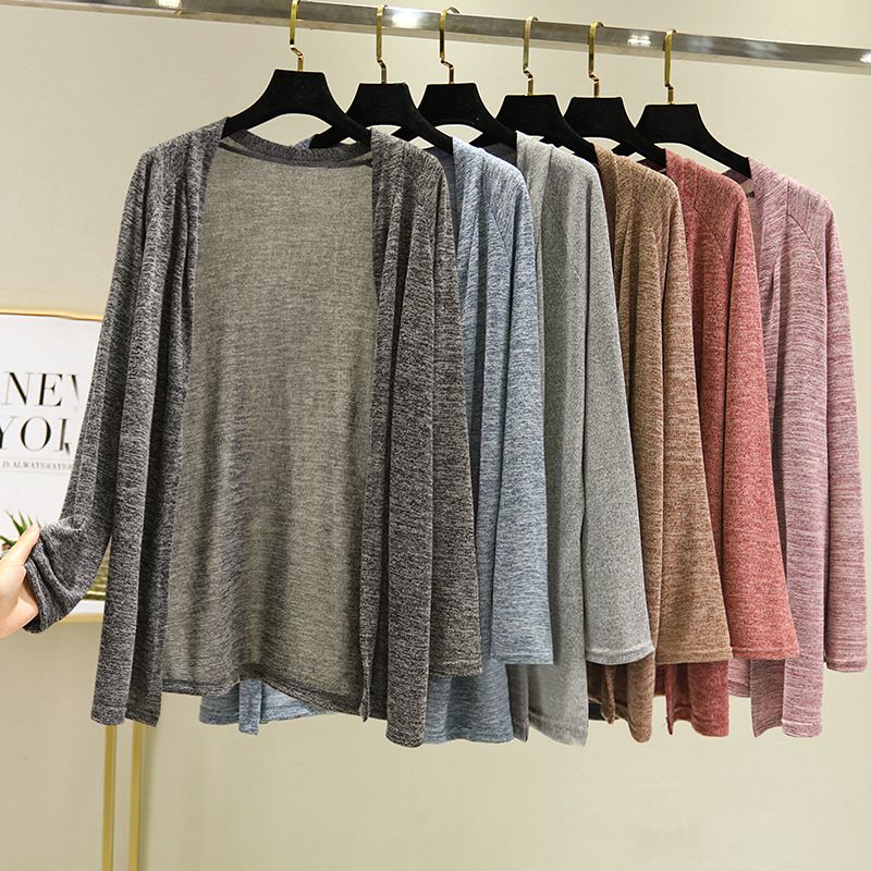 Fashionable Sun Protection Clothing Knitted Cardigan Women's Long Sleeved Jacket Loose and Versatile Plus Size for Spring and Autumn Fashion Show
