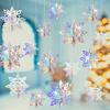 6 Pcs Christmas Snowflake Ornaments 3D Large Iridescent Paper Snowflakes Hanging Decoration for Winter Wonderland Party Holiday New Year Home Decor