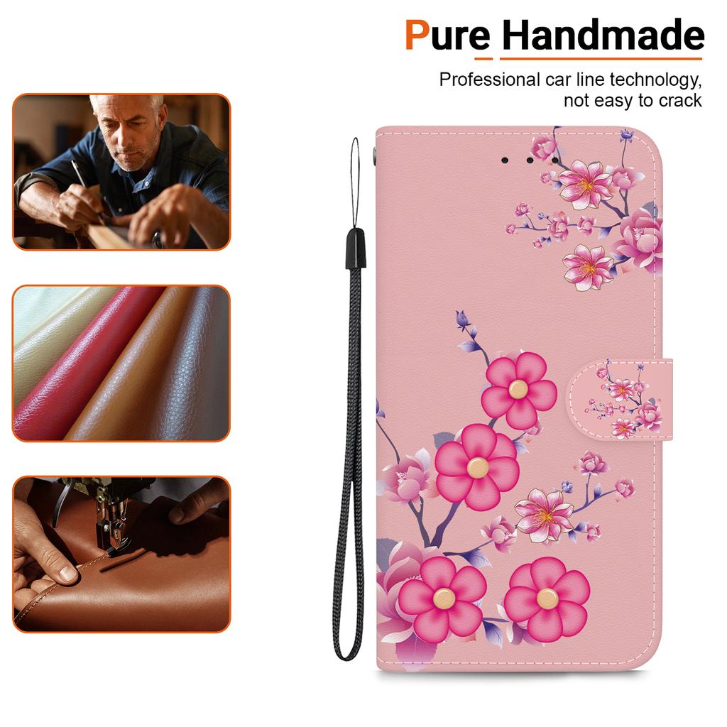 Wallet Case with Card Holder Floral PU Leather Case Kickstand Wrist Strap Shockproof Cover for Samsung Galaxy S23 S22 S21 S20 Plus Ultra S8 S9 S10