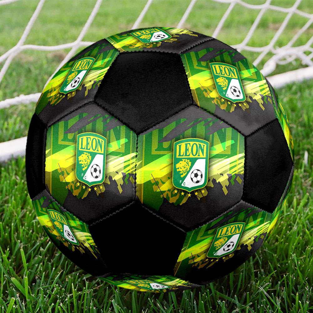 Club León Soccer Ball Colorful All Ages Machine Stitched PVC Competition Ready Durable High-Bounce.SIZE5