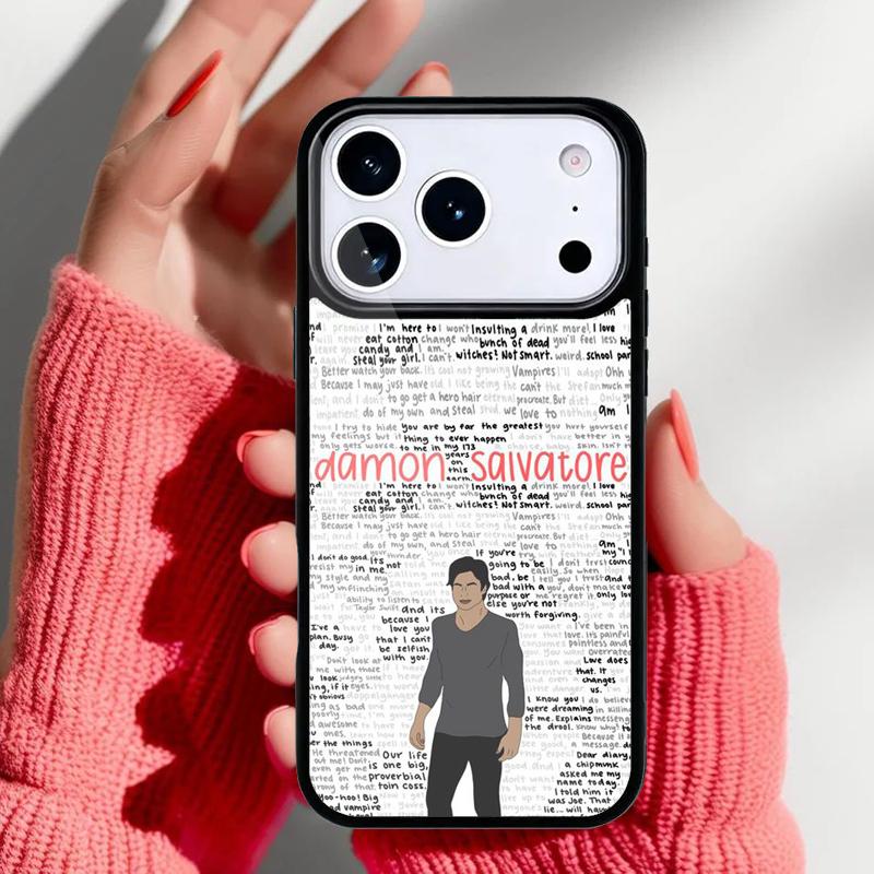 Чехол для телефона Damon Elena The Vampire Diaries для iPhone 17 16 15 14 13 Pro Max Задняя крышка для 12 11 Pro Coque