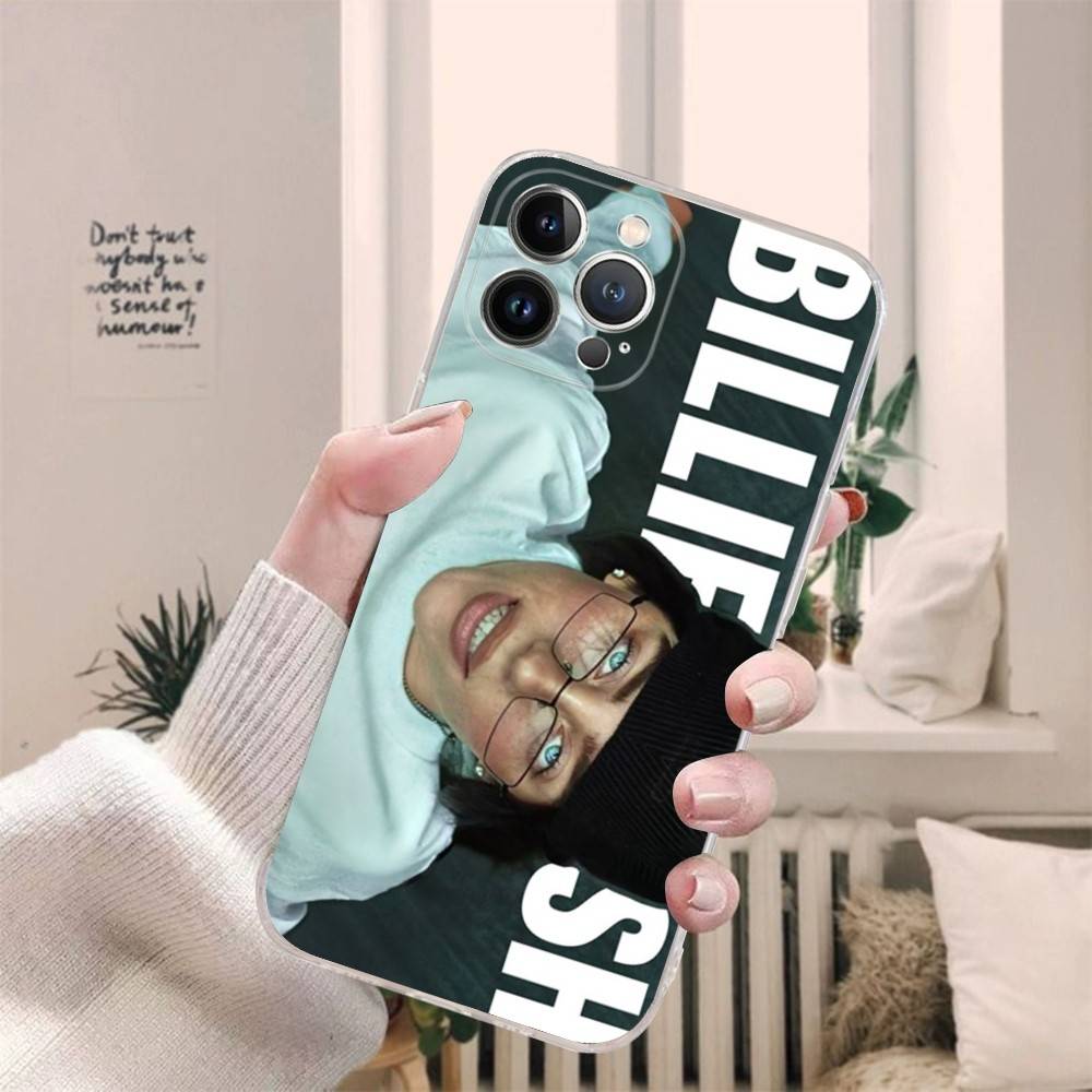 Горячая певица B-Billie EilishS Для IPhone 17 16 15 14 13 12 Mini 11 Pro Max Прозрачный чехол
