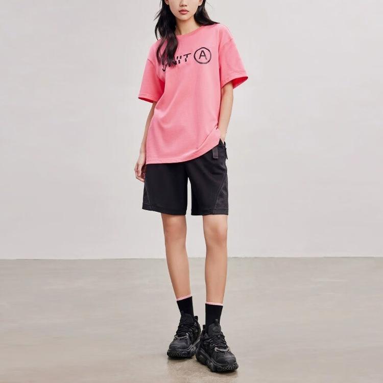 Anta Training Series All Over Logo Mid Waist Straight Leg Five Point Shorts Women Shorts Mud-Gray 162237318-1