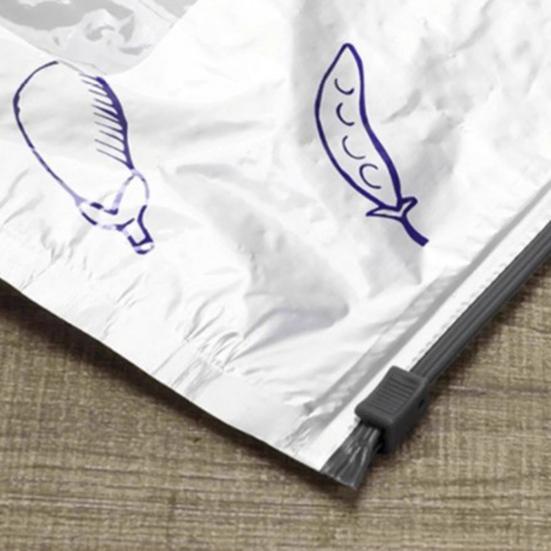 30/60/90Pcs Aluminum Foil Sealable Storage Bags Reusable Leakproof Vacuum Pouches with Label Zip Lock Food Grade Vegetable Fruit Meat Sealing Bag