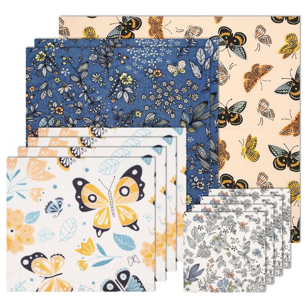 11 Pcs Reusable Beeswax Food Wraps Set Organic Cotton Eco Friendly Covers For Bread Sandwich Cheese Fruit And Bowls