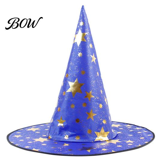 Festival Party Headwear Halloween Witch Wizard Hat, Adult Kids Cosplay Cone Hat with Spider Pointed Web Star Decor, Gothic Costume Prop, Trick