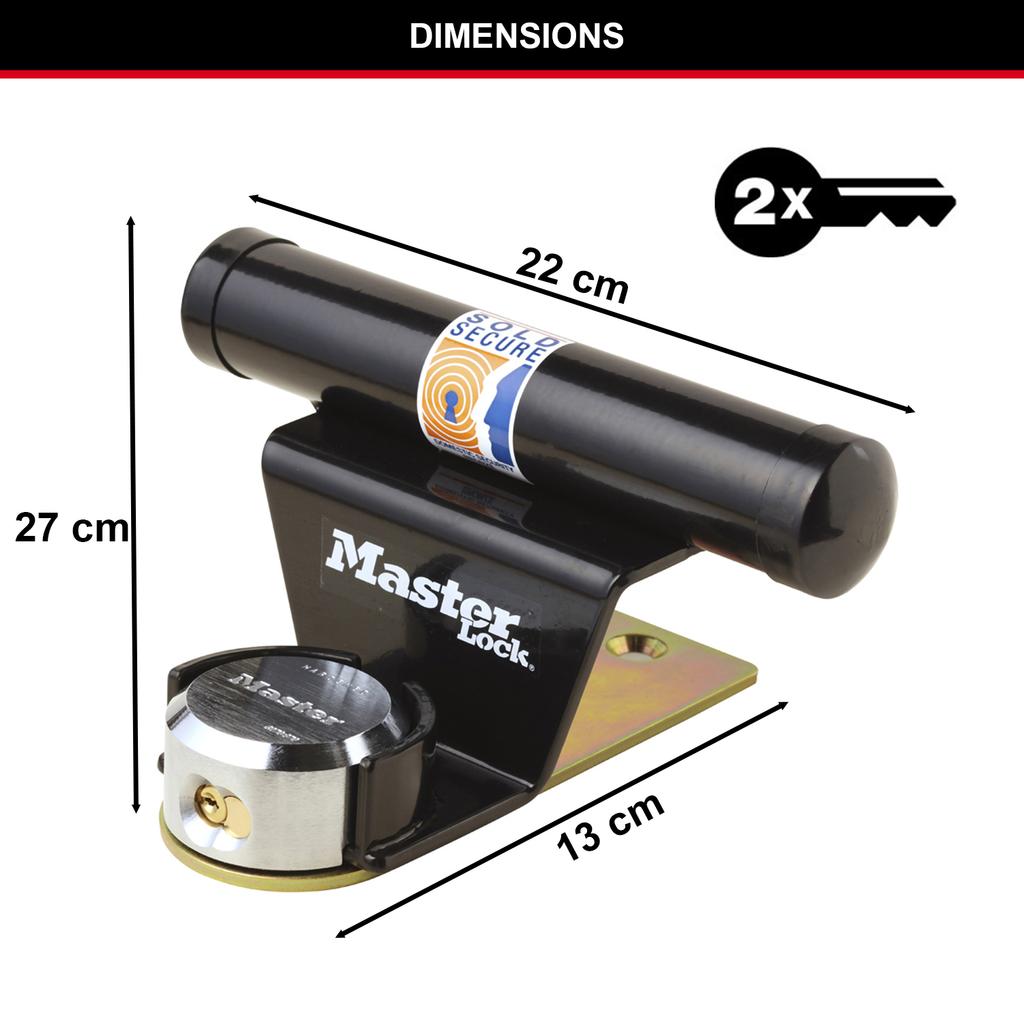 Master Lock Sold Secure Garage Door Lock, 22x27x13 mm
