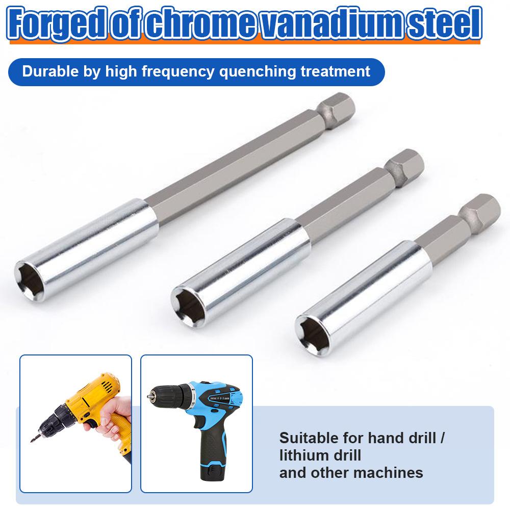 Screwdriver Bit Extension Rod 1/4 Hex Batten Head Quick Change Power Screw Driver Adapter Attachment Long Handle Magnetic Tool