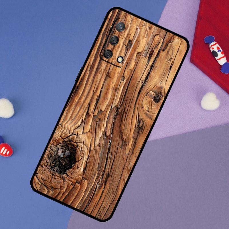 Чехол с текстурой дуба для Oppo A17 A60 A40 A80 A16 A76 A96 A98 A58 A78 A18 A38 A57 A74 A54 A94 A15 A5 A6 Pro