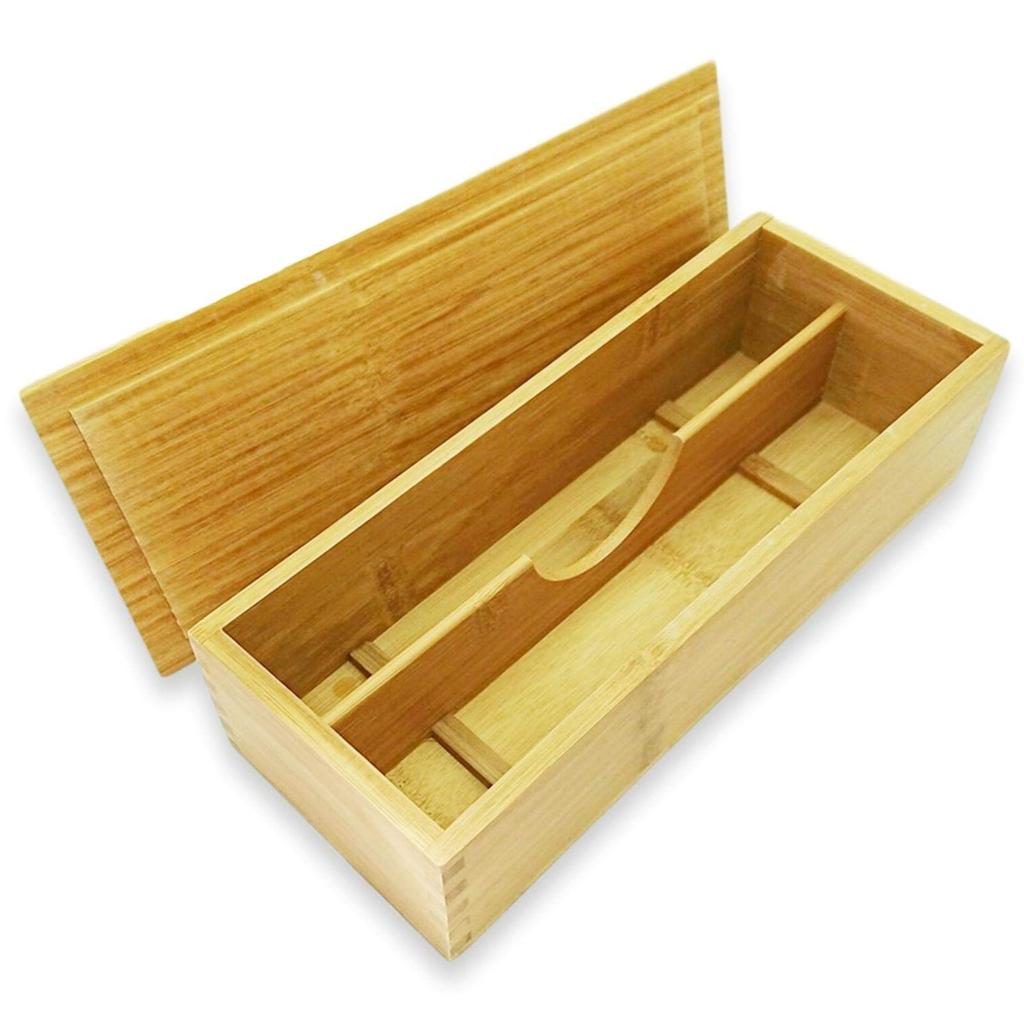 Cutlery Chopsticks Chopstick Holder (Auple) Case, Wooden, Bamboo, Box, Spoon, Fork, Knife, Tray, Storage, (with Lid)