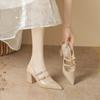 Baotou Sandals Women's New Summer Nude Outer Wear Pointed Head Beautiful Empty High Heels Women