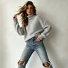 Women's autumn and winter long-sleeved versatile knitted sweater top multi-color