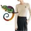 Large Lizard Chameleon Brooch Animal Coat Pin Rhinestone Fashion Jewelry Enamel Accessories Ornaments 3 Colors Pick