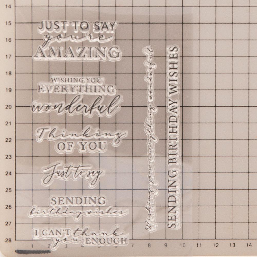 Christmas Birthday Greeting Transparent Silicone Clear Stamps DIY Scrapbooking Album Paper Card Best Wishes Word Letter