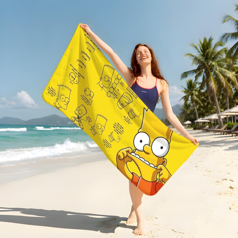 Мультяшное полотенце The S-Simpsons Пляжное одеяло Полотенце Для путешествий Тренажерного зала Душа Роскошное Легкое Кемпинга Бассейна горячее