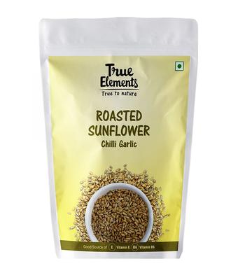 Жареные семена Подсолнечника с Чили и Чесноком (30 г), Spicy Sunflower Seeds Roasted Chilli Garlic,  True Elements