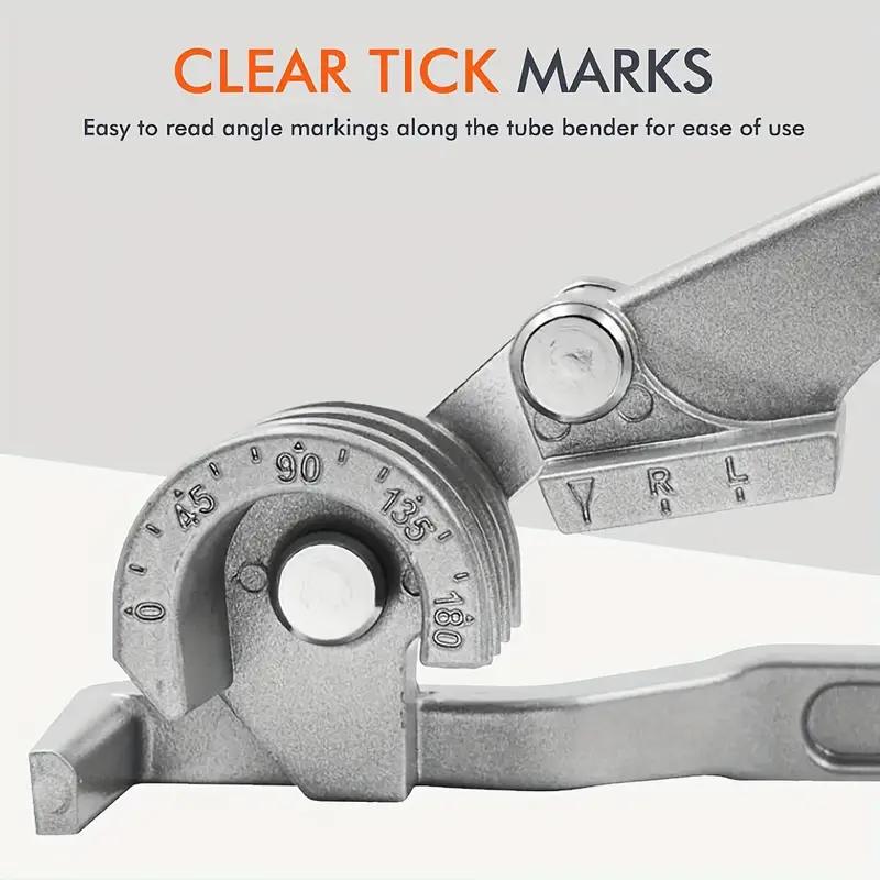 Трубогиб 3 в 1 Ручные инструменты для гибки труб 1/4, 5/16 и 3/8 дюйма для медных, алюминиевых, латунных и тонкостенных труб из нержавеющей стали