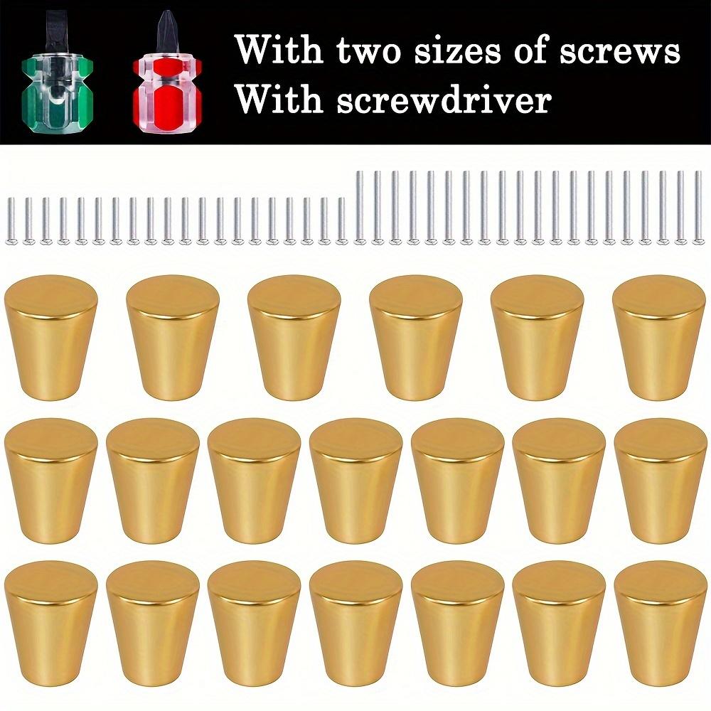 10 Pcs Gold Cabinet Knobs Small Diameter Cylindrical Handle Hardware for Drawer Pulls Dresser Handles