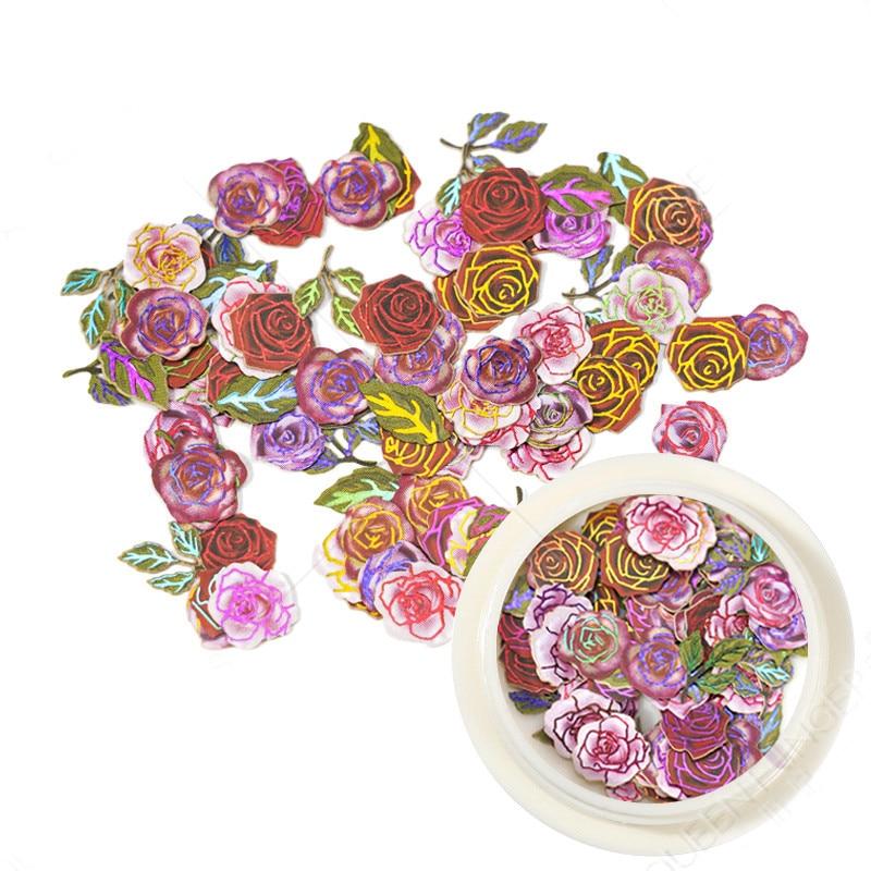 50 шт./кор. древесная масса 3D бабочка цветок блестки для ногтей хлопья ломтики украшения для ногтей аксессуары