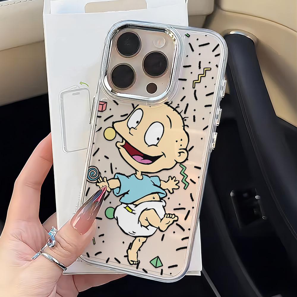 Смешной мультяшный чехол для телефона Rugrats для iPhone 17 16e 16 15 14 13 12 11 mini Pro Max X XR XSMAX 8 7 Air Plus Прозрачный чехол