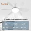 2-in-1 Ceiling Fan with Light Remote Control E27 Base Memory Function Dimmable 3 Speeds Modern Style Bedroom Ceiling Fan Light