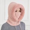 Women's Winter Plus Velvet Thick Windproof Hat Knitted Woolen Hat Scarf One