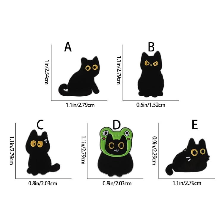 Стильный металлический значок с черными кошками, ювелирное украшение, аксессуары для одежды, подарок для друга, семьи, универсальное украшение для одежды, шляпы