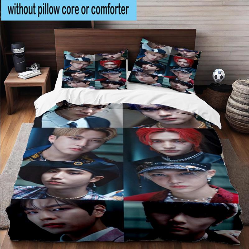 3PCS K-pop Stars In Urban Vibes 3pcs Bedding,Including 3PCS Duvet Cover And 2pcs Pillowcases Perfect for Christmas,Ideal for Bedroom, Dormitory