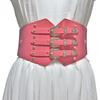 Women's Retro Faux Leather Belt with Rivet Pin Buckle - Versatile Wide Waistband Accessory