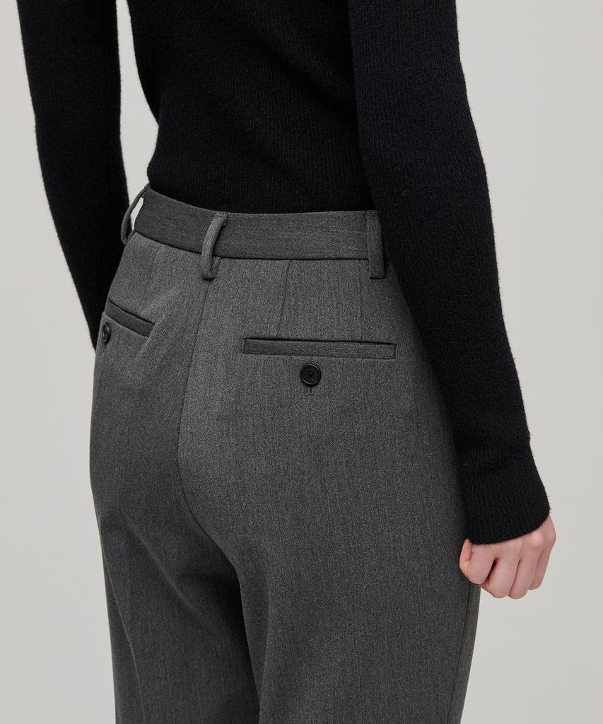 MUSINSA STANDARD WOMAN Женские плотные прямые брюки с подкладкой из флиса и скрытой эластичной талией [Средне-серый]
