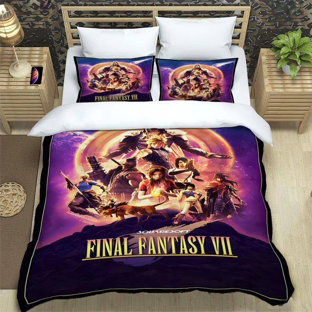 Принт Final Fantasy Комплект постельного белья из трех предметов Модная вещь для детей или взрослых для кроватей Пододеяльник Наволочки Комплект постельного белья Подарок