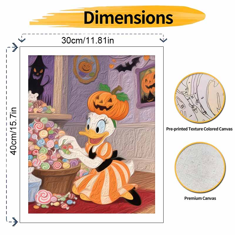 Disney Дональд Дак тыква конфеты ручная работа DIY масляная живопись цифровой живописный набор домашняя гостиная прихожая украшение подвесная картина