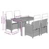 VidaXL Ensemble à Manger de Jardin avec Coussins 5 pcs, Table et Chaises avec Dossier Réglable, Meubles d'Extérieur Patio 3212233
