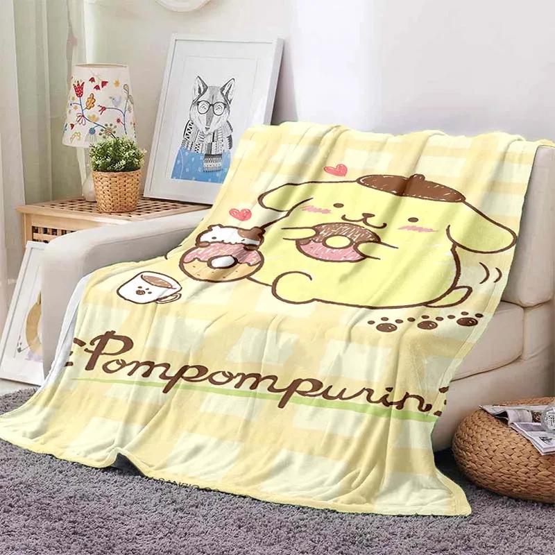 Pom Pom Purin Dog Cartoon Blanket for Sofa Cute Soft Flannel Throw Fluffy Bed Blanket New Born Winter Blanket Girl Kids Gift
