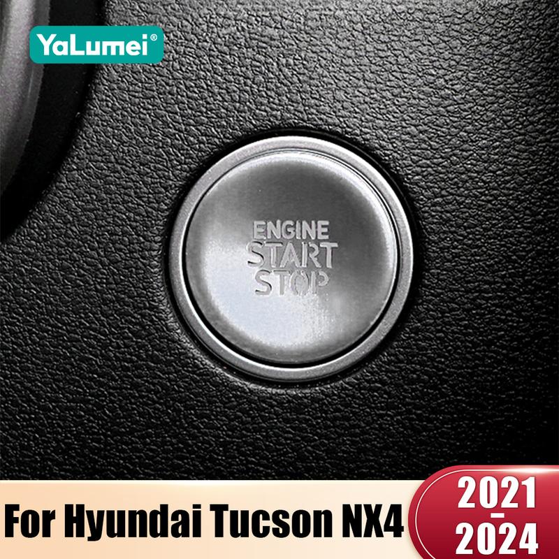 Car Start Stop Engine Ignition Push Button Cover Sticker For Hyundai Tucson NX4 2024 Hybrid N Line Accessories