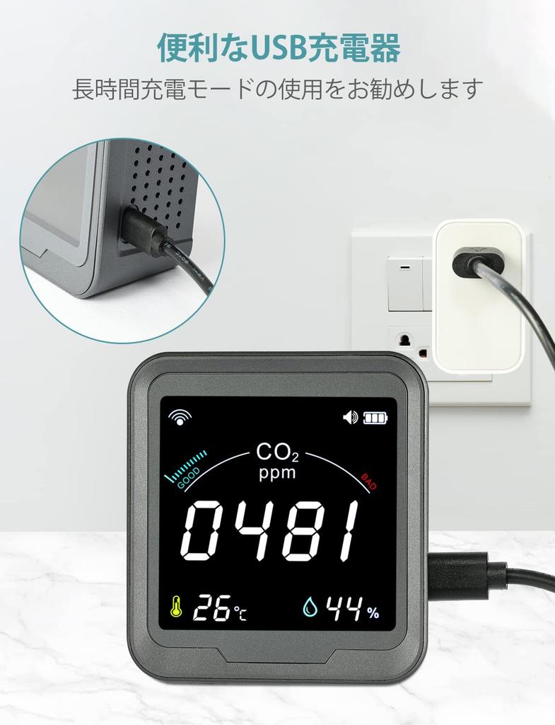 LSENLTY WiFi High Accuracy Smart CO2 Monitor CO2 Sensor 3 in 1 App Linkage Carbon Dioxide Concentration Meter Carbon Dioxide Concentration Meter with