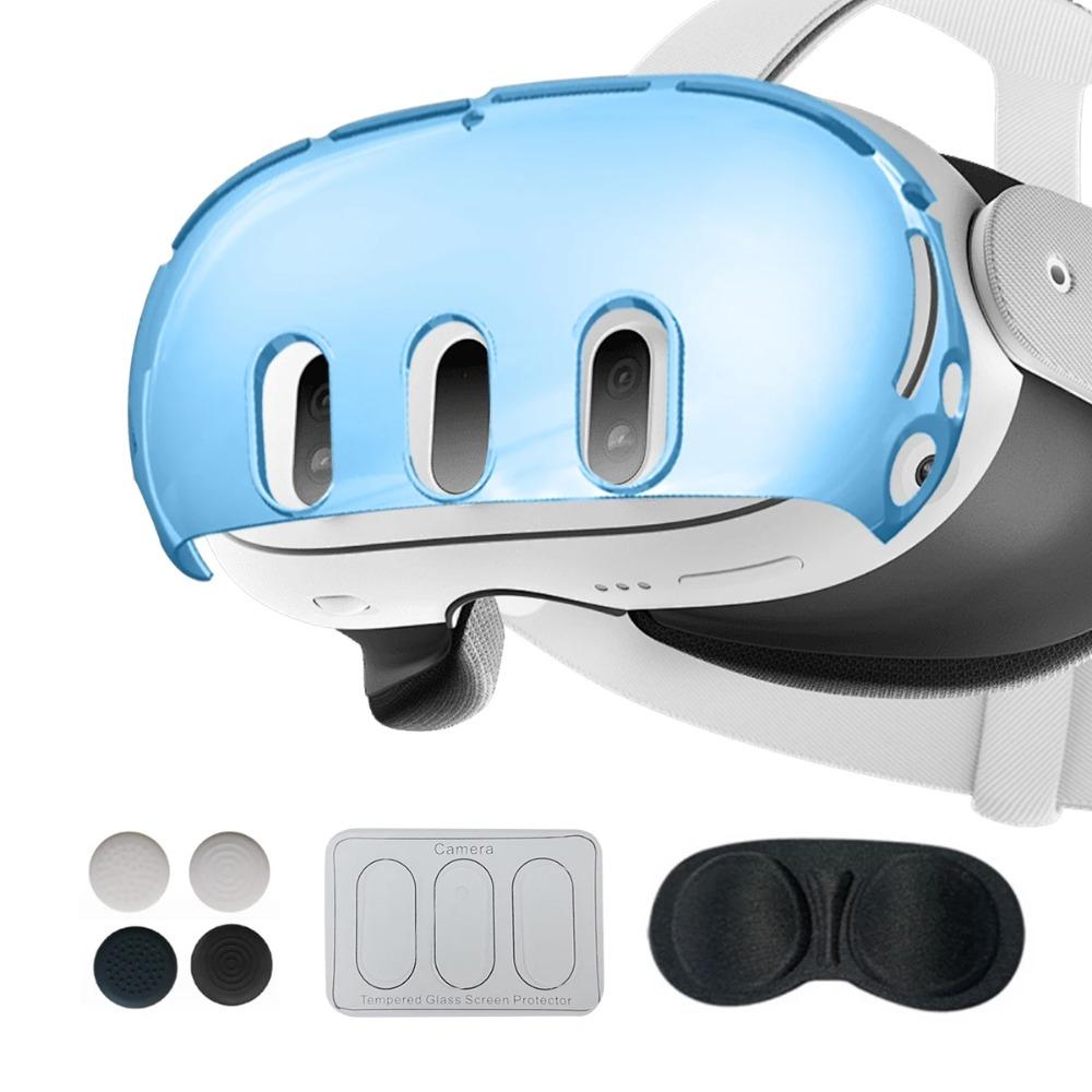 For Meta Quest 3 Headset Q 3 Host Crystal Case Lens Cover Tempered Film Rocker Cap Strong Protection VR Accessories